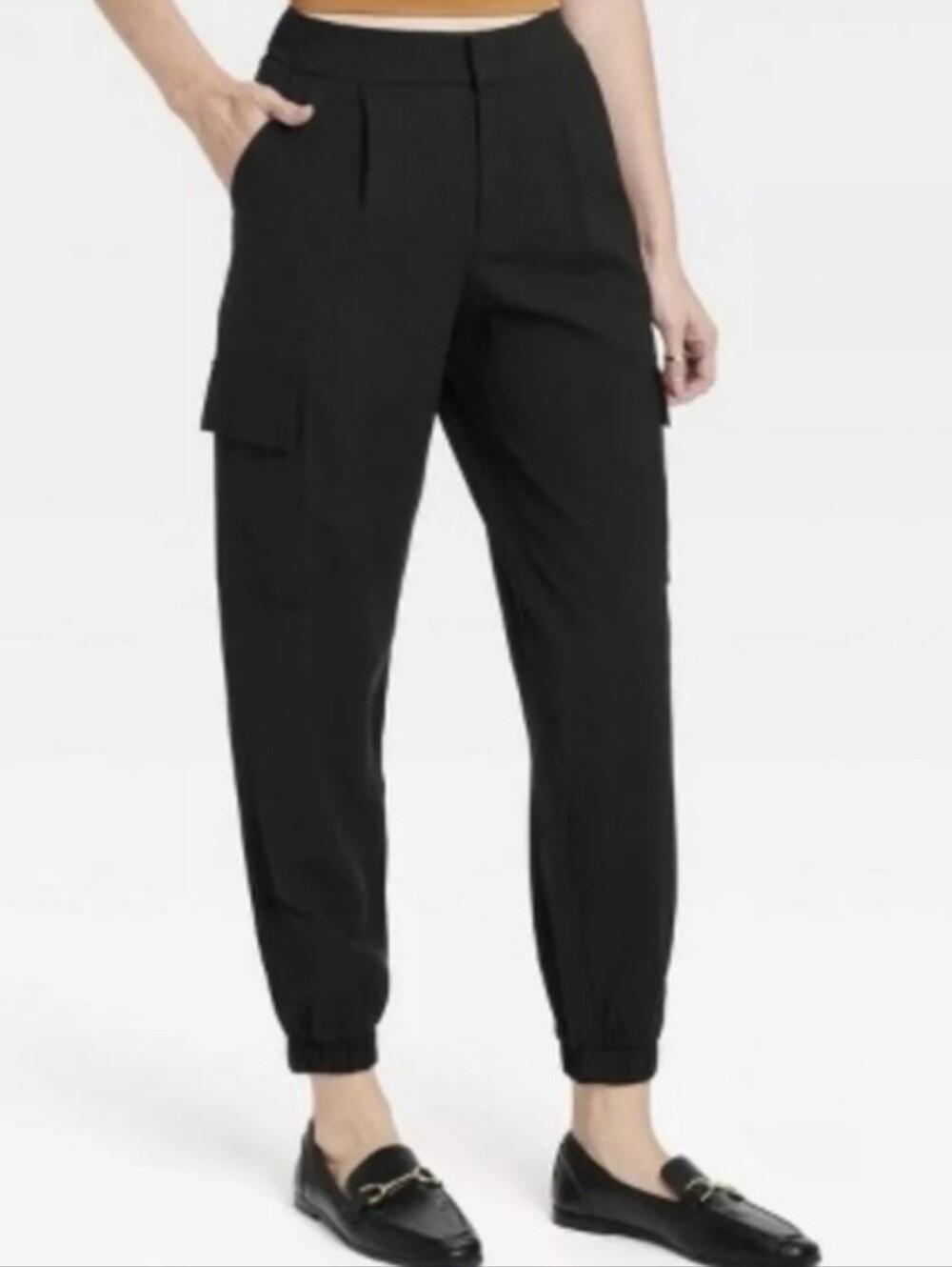 A New Day Women's High-Rise Ankle Jogger Pants Black